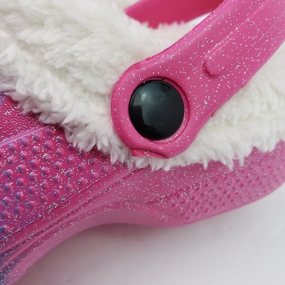 Rampage Girls Size 13/1 Fuchsia Pink Glitter Sparkle Lined Slip On Clog Shoes - Picture 11 of 14